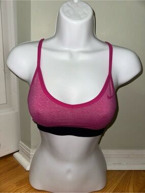 Nike Pink Seamless Sports Bra with Black Underband